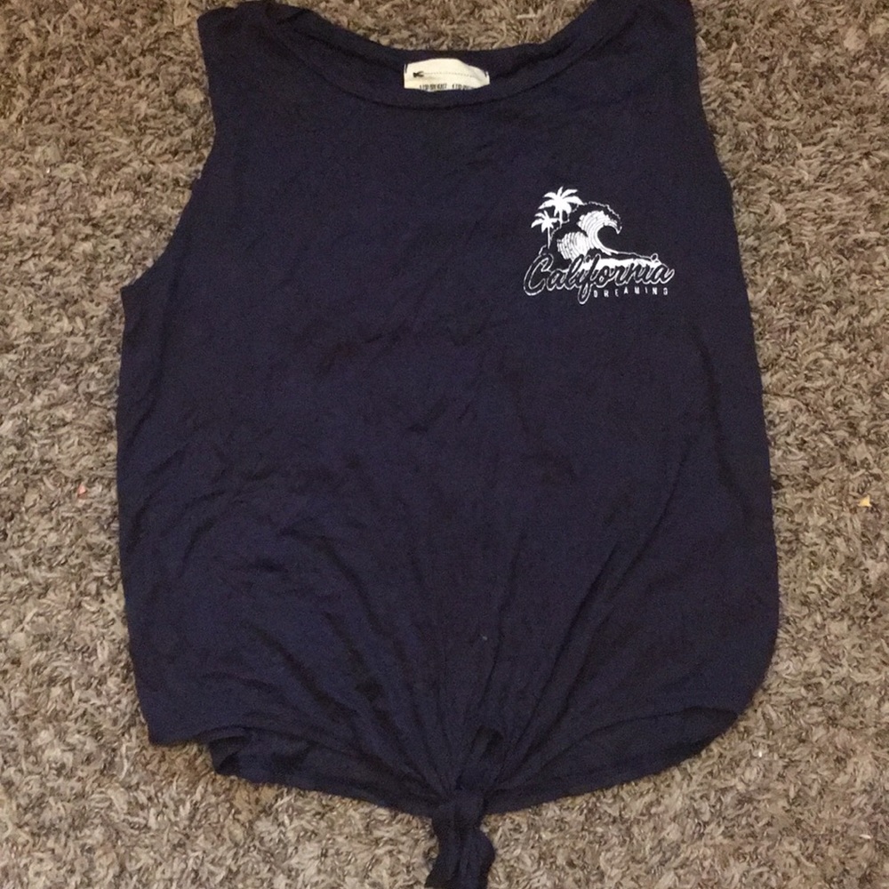 Navy blue California dreamin crop top